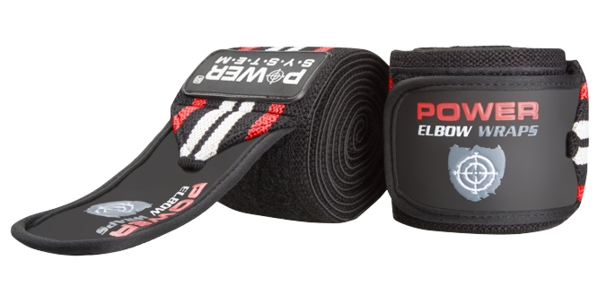 Power System 3600RD Posilovací bandáže na lokty Elbow Wraps červené