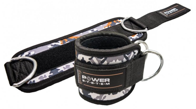 POWER SYSTEM Camo Ankle Straps For Cable Machines - Color: Brown