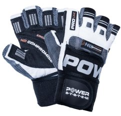 POWER SYSTEM Wrist Wrap Gloves No Compromise - White-Grey