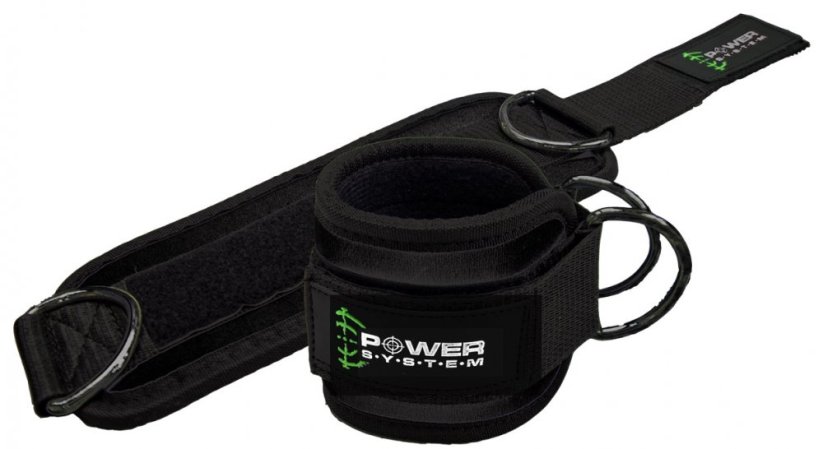 Power System 3460GN Pánské kotníkové adaptéry na posilovací stroje Ankle Straps Gym Guy černé