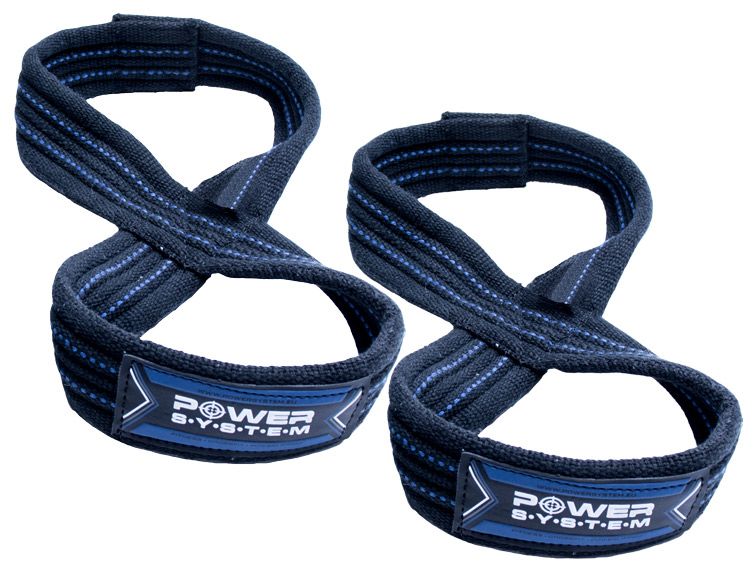 Power System 3405BU Posilovací trhačky na mrtvý tah Figure 8 Straps modré