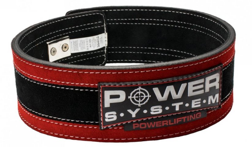 Power System 3840RD Heavy Duty Powerlifting Lever Belt Stronglift - Red 3