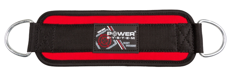 Power System 3410BK Kotníkové adaptéry na posilovací stroje Ankle Straps červené