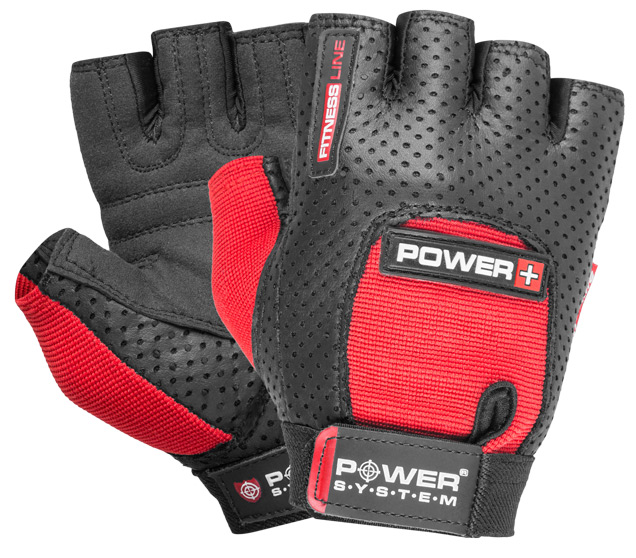Power System 2500RD Fitness rukavice na posilování Power Plus červené