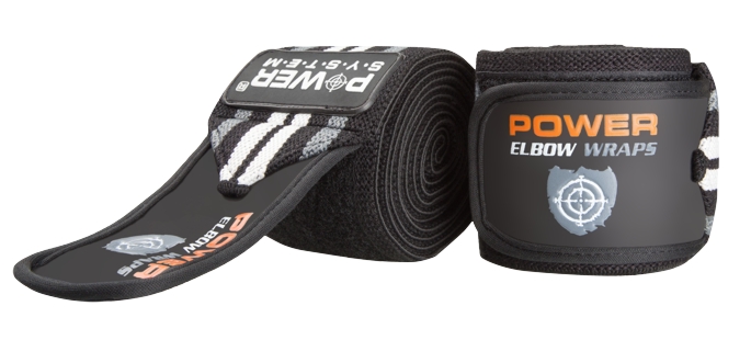 Power System 3600GR Posilovací bandáže na lokty Elbow Wraps šedé