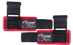Power System 3310BK Posilovací háky na mrtvý tah Hardcore Hooks červené
