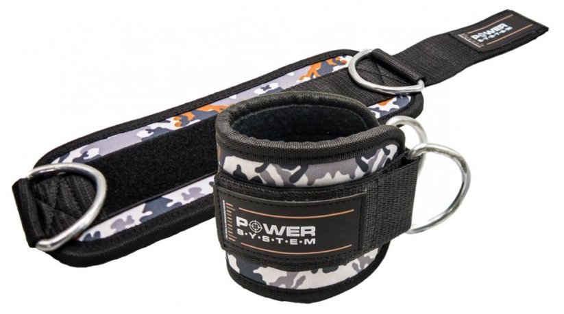 Power System 3470BN Kotníkové adaptéry na posilovací stroje Ankle Straps Camo hnědé