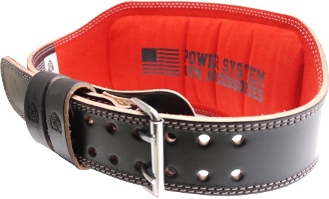 Power System  Leather Weightlifting Belt Power Black