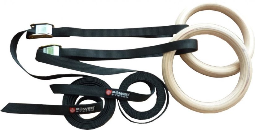 Power System 4048AA Dřevěné gymnastické kruhy Gymnastic Rings