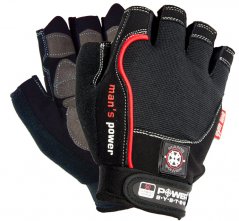Power System 2580BK Mens Fitness Gloves For Weightlifting Mans Power - Black