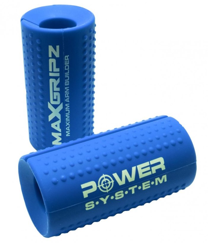 Power System 4056BU Posilovací gripy na činku Max Gripz M modré