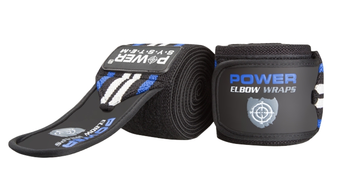 Power System 3600BU Posilovací bandáže na lokty Elbow Wraps modré