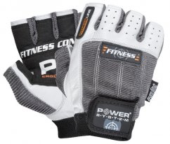 Power System 2300WG Fitness Gloves For Weightlifting Fitness - White-Grey