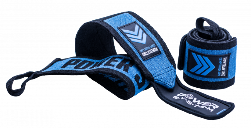 POWER SYSTEM posilovací bandáže na zápěstí Wrist Wraps Extreme modré