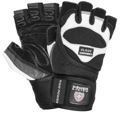 Power System 2850WB Fitness Wrist Wrap Gloves For Weightlifting Raw Power - White